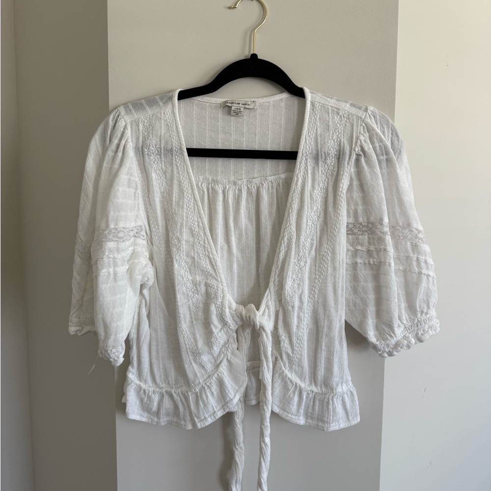 American Eagle Outfitters White Lace Blouse